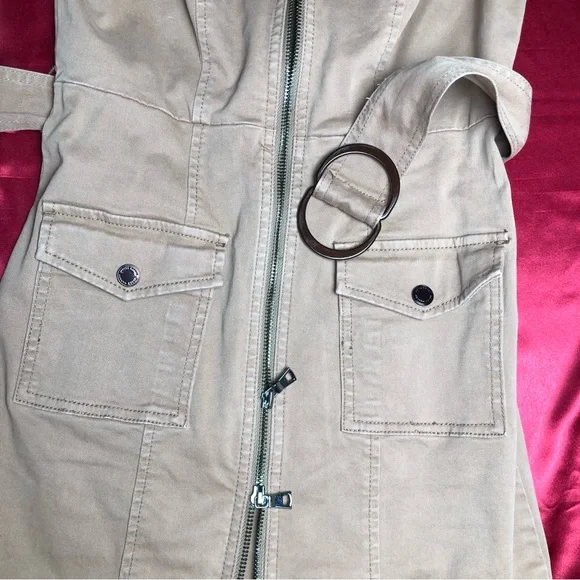 White House Black Market (WHBM) V-Neck Front Zip Cap Sleeve Casual Dress - Picture 7 of 7